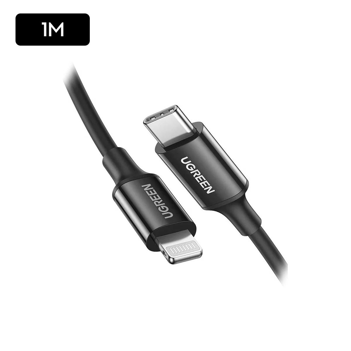 UGreen Lightning To Type-c 2.0 Male Cable - (Black) (1m, 2m) - Image 6