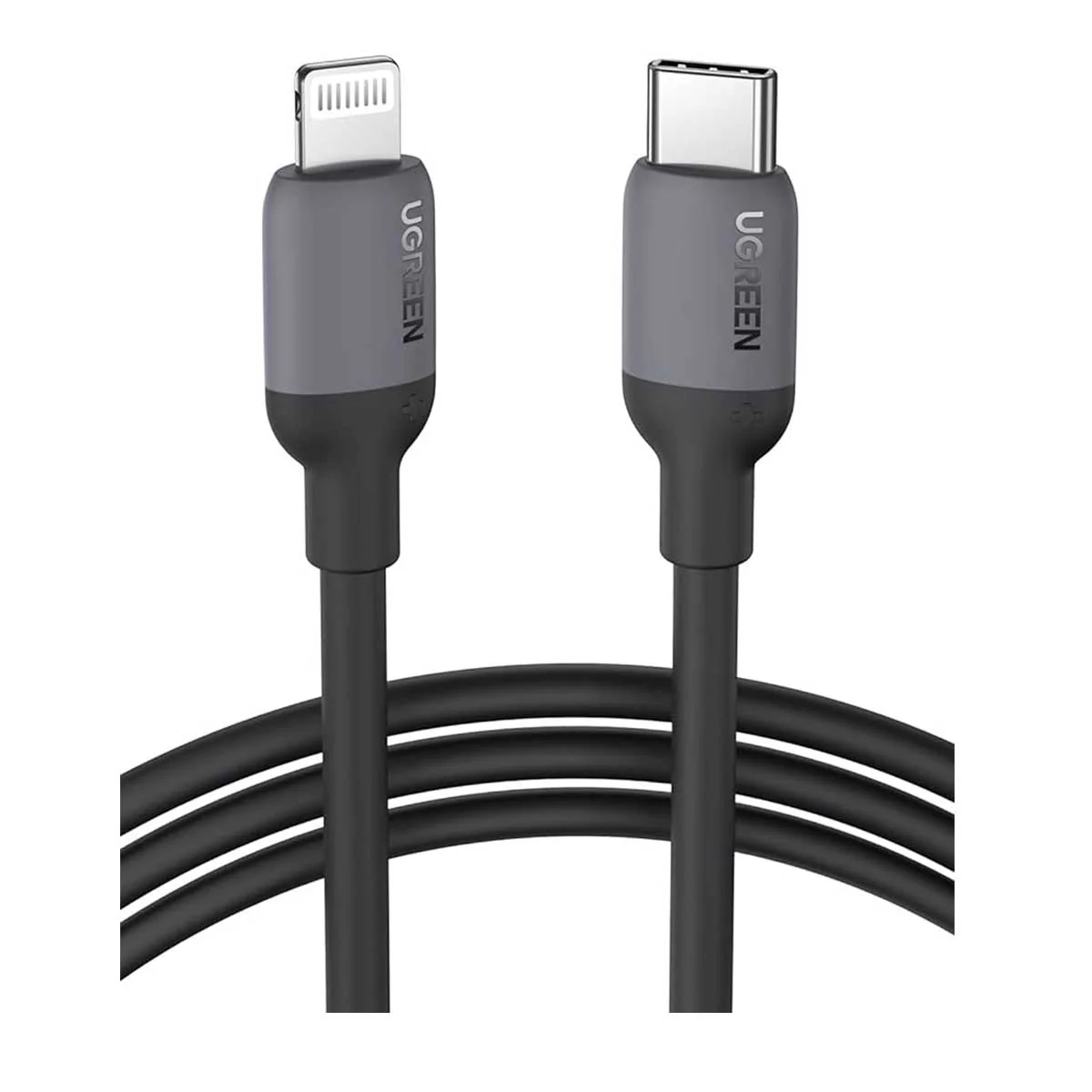 UGREEN Lightning To USB-C Silicone PD Charging Cable (Black, Blue, Green, Pink) - Image 2