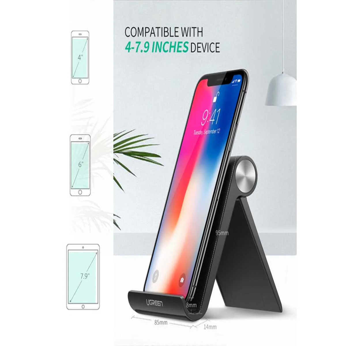 UGreen Multi-Angle Adjustable Portable Phone Stand (Black) (LP106/50747) - Image 2