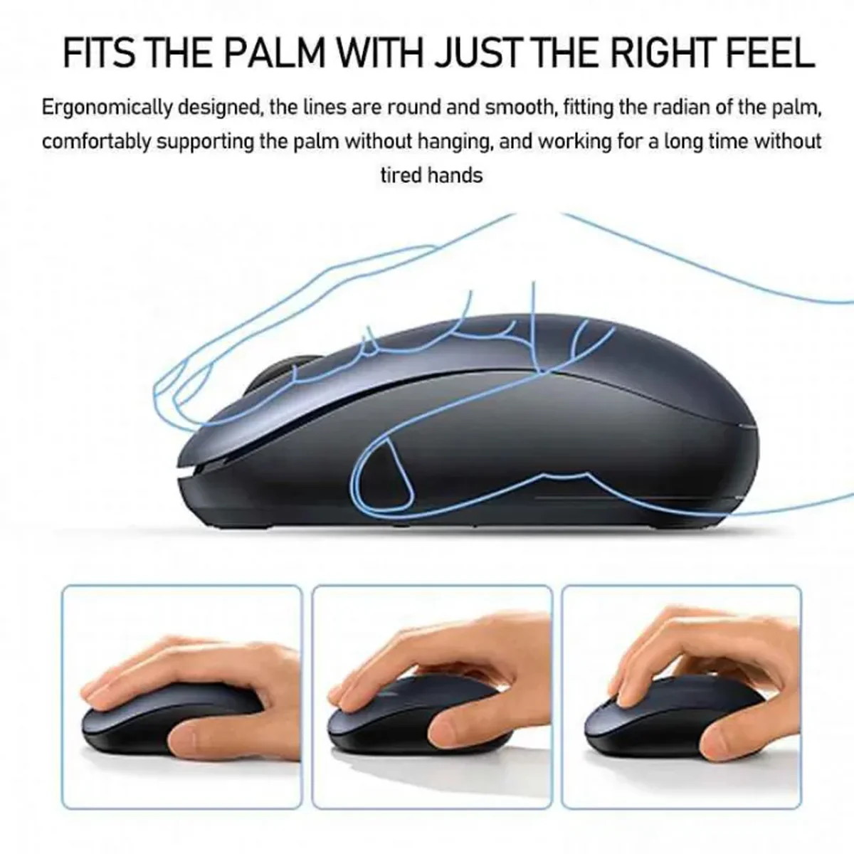 Ugreen Multi-Mode 1600DPI Wireless Mouse (Blue, Grey) - Image 2