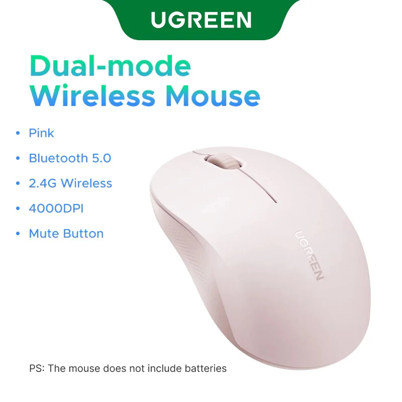 Ugreen Multi-Mode 4000DPI Wireless Mouse (Pink, Purple, Gray) (M331/65625, 65626, 65627) - Image 11