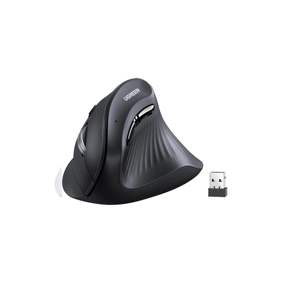 Ugreen Multi-Mode 4000DPI Wireless Vertical Mouse (Black, White) (MU008/25444, 45759) - Image 2