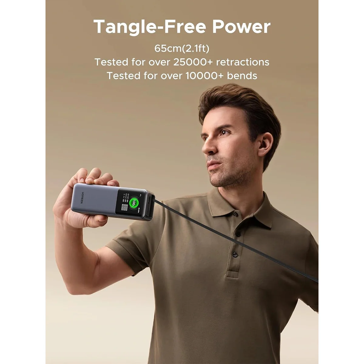 Ugreen Nexode 20000mAh 165W Power Bank with Type-C Retractable Cable (3C Version) (PB726/95670B) - Image 5