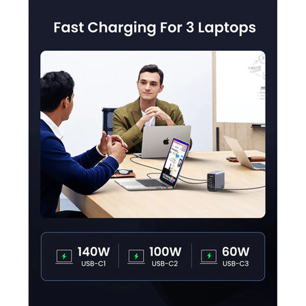 UGreen Nexode 300W 5-Port PD GAN Fast Charger (Black) (CD333/90872B) - Image 8