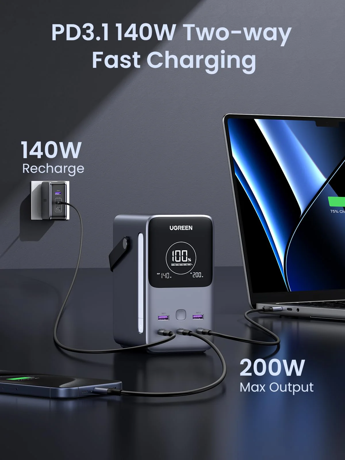 Ugreen Nexode 48000mAh 300W Fast Charging Power Bank (PB770/25286) - Image 8
