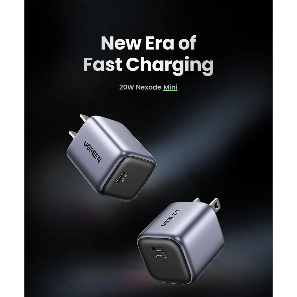 Ugreen Nexode N Mini 20W USB-C PD GaN Fast Charger (Gray) (X512/55527) - Image 2