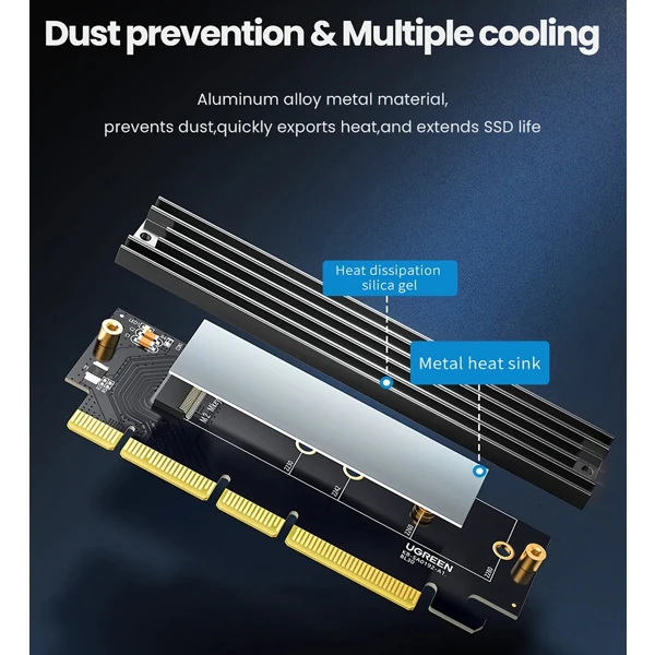 Ugreen PCIe Gen 4 x16 to M.2 NVMe Expansion Card (CM465/30715) - Image 4