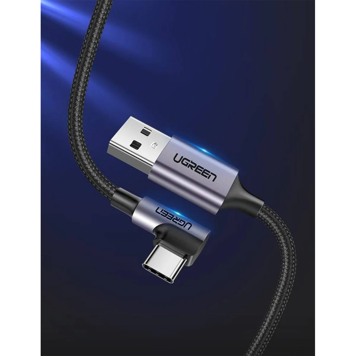 Ugreen Right Angle USB-A to USB-C Data Cable - 2m (Space Gray) (US284/50942) - Image 7
