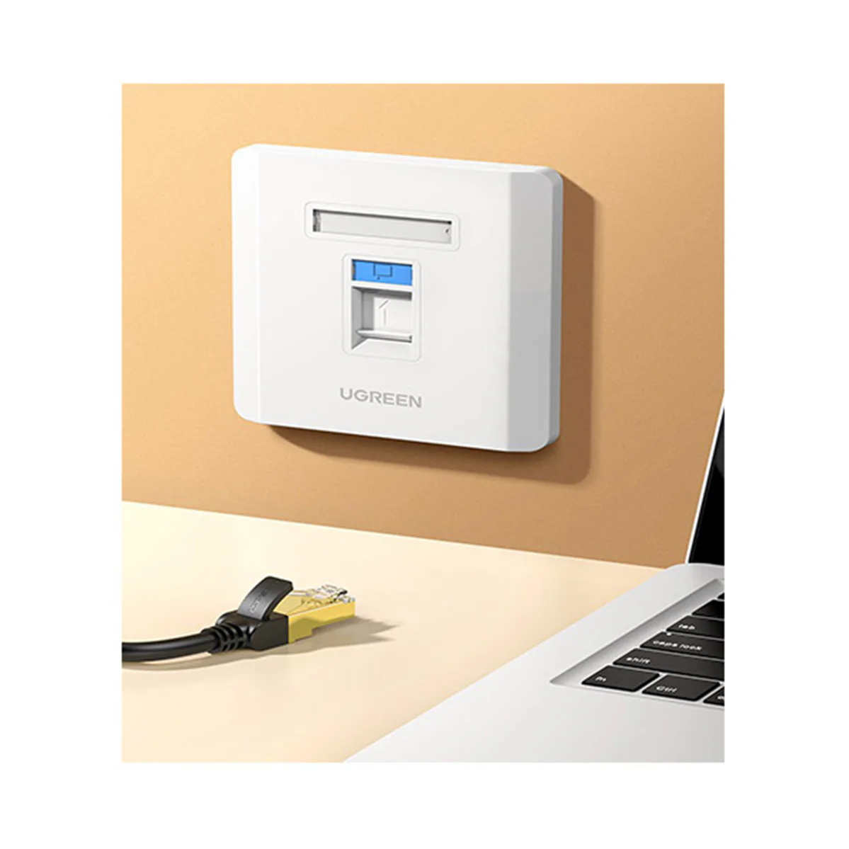 Ugreen Single-Port Wall Plate (White) (NW144/80180) - Image 2