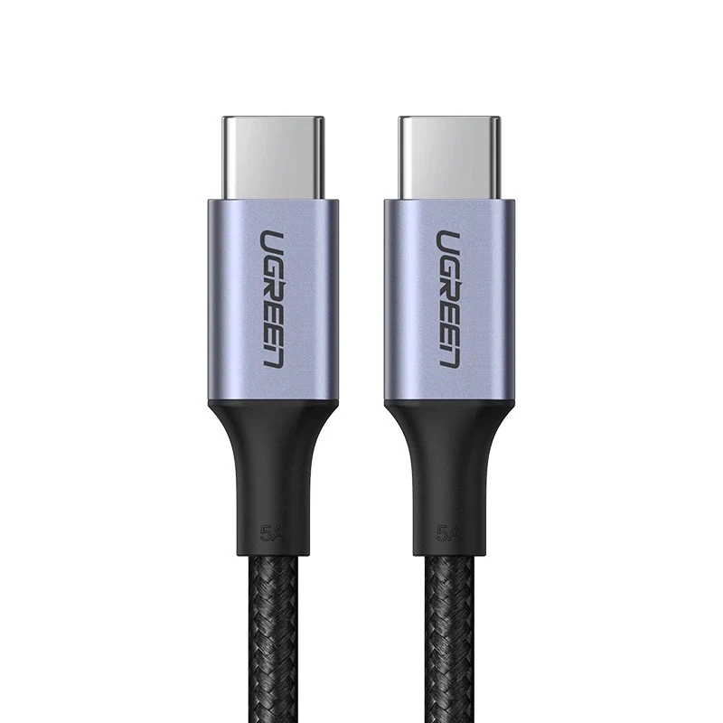 Ugreen Type C 2.0 Male to Type C 2.0 Male 5A Data Cable - 0.5m (Black) (US316/20478)