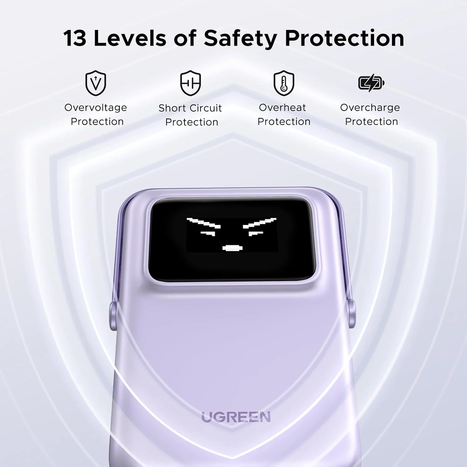 Ugreen Uno 10000mAH Mini Magnetic Wireless 20W Power Bank with Built-In Stand (Gray, Purple) - Image 13