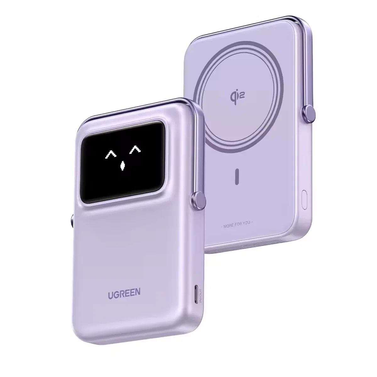 Ugreen Uno 10000mAH Mini Magnetic Wireless 20W Power Bank with Built-In Stand (Gray, Purple) - Image 8