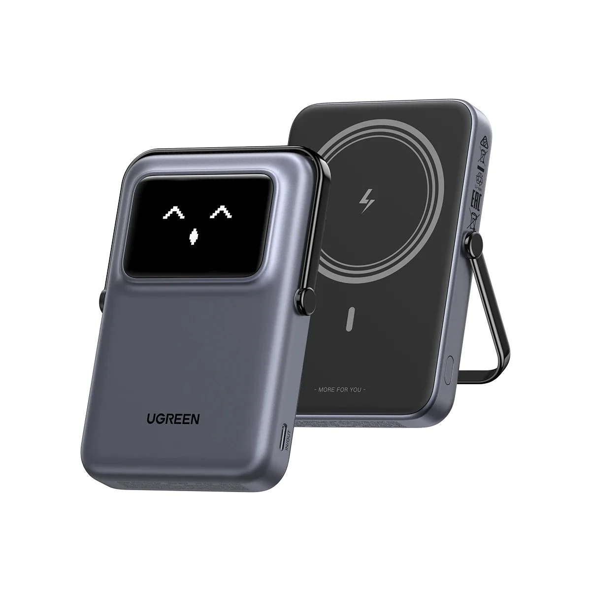 Ugreen Uno 10000mAh Mini Magnetic Wireless 20W Power Bank with Built-in Stand (Gray, Purple) (PB572/45327, 45328) - Image 8