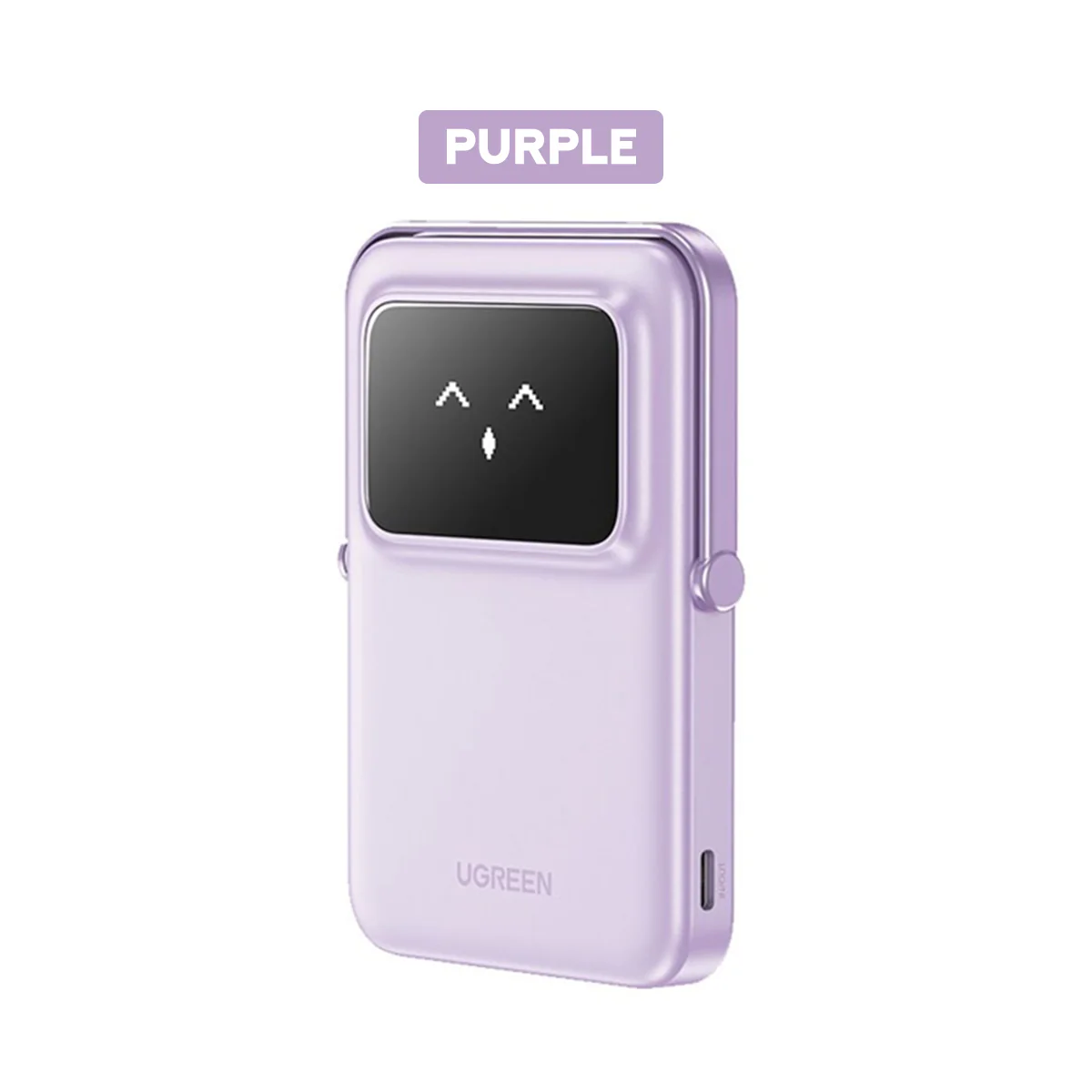 Ugreen Uno 5000mAh Mini Magnetic Wireless 20W Power Bank with Built-in Stand (Gray, Purple) - Image 10