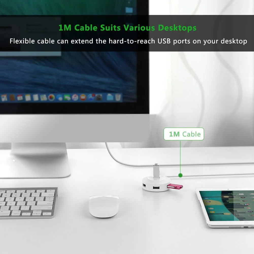 UGreen USB 2.0 4-Ports Hub - 1M (White) (CR106/20270) - Image 6