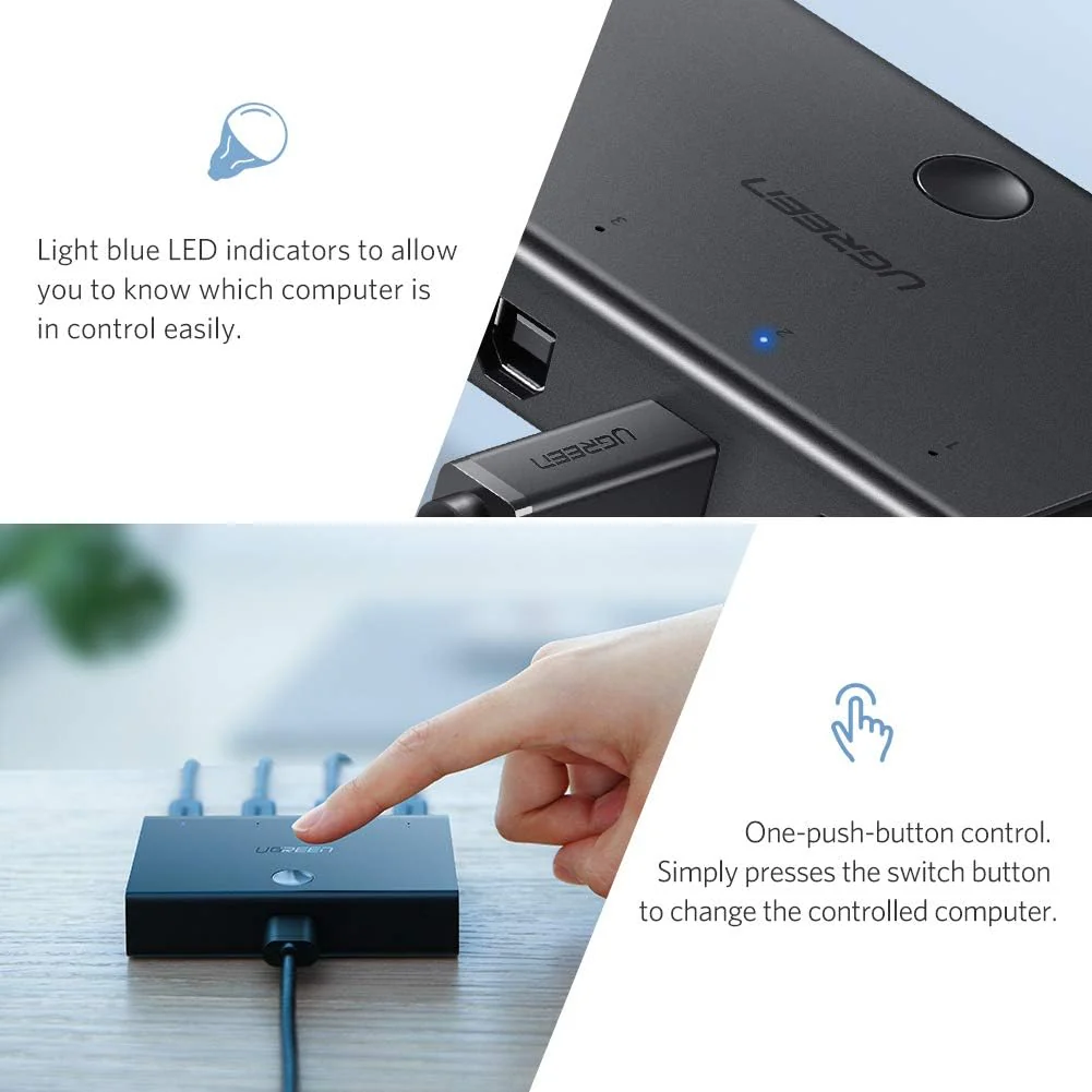 UGreen USB 2.0 4-TO-1 Sharing Switch (Black) (30346/30346) - Image 6
