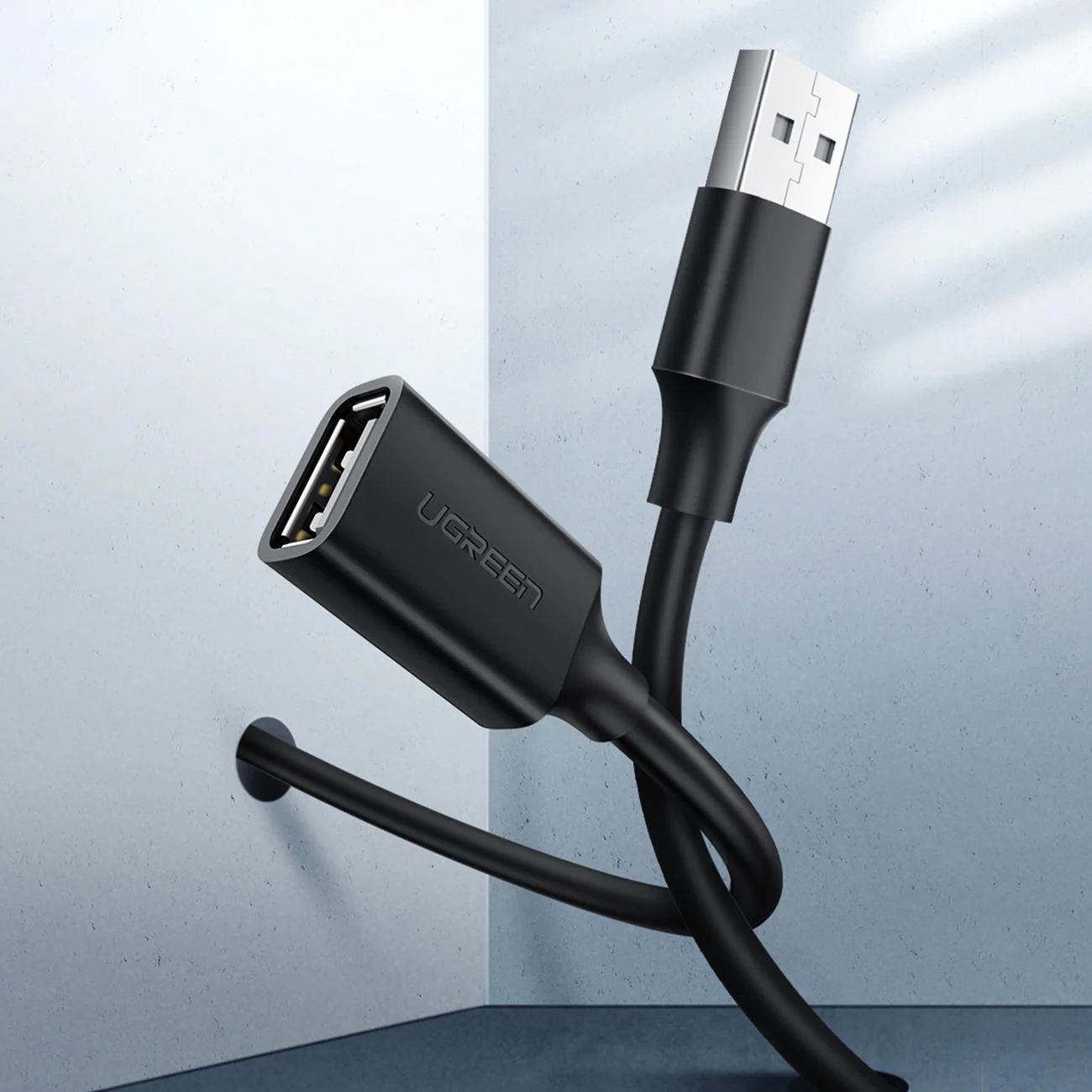 UGreen USB 2.0 A Male To Female Extension Cable - 5M (Black) (US103/10318) - Image 2