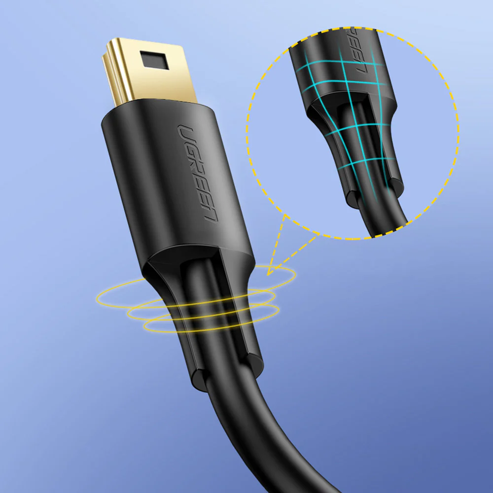 UGreen USB 2.0 A Male To Mini Usb 5 Pin Male Cable - 0.5m (Black) (US132/10354) - Image 7