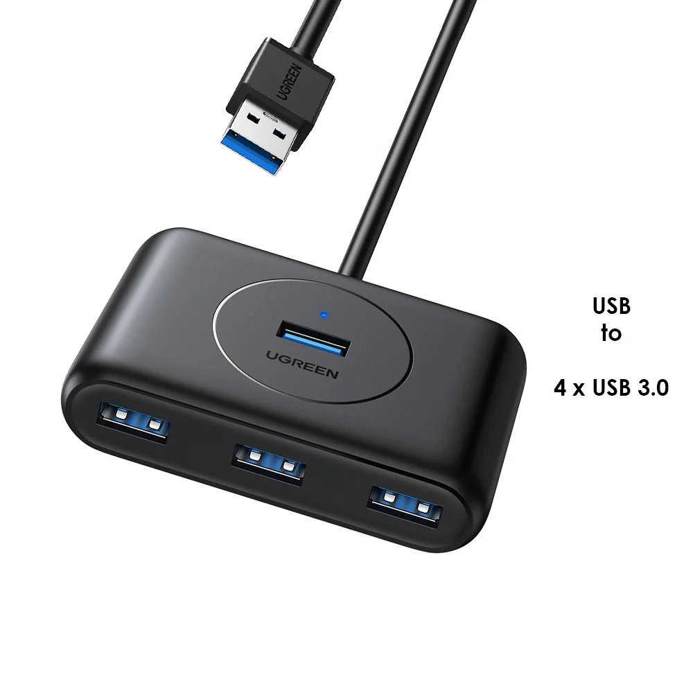 Ugreen USB 3.0 A 4 Ports Hub - 0.5m (Black) (CR113/20290) - Image 2