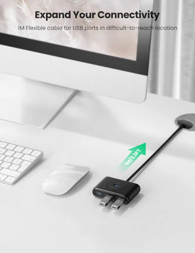 UGreen USB 3.0 A 4-Ports Hub - 1m (White) (CR113/20283) - Image 3