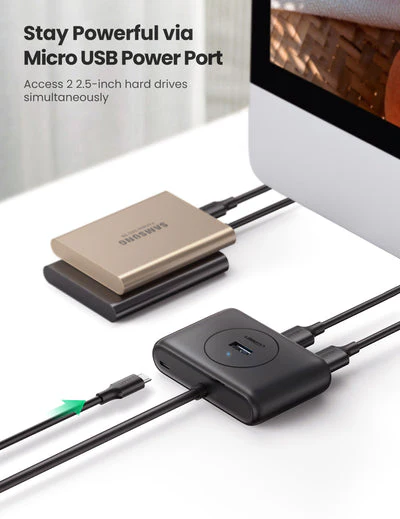 UGreen USB 3.0 A 4-Ports Hub - 1m (White) (CR113/20283) - Image 4