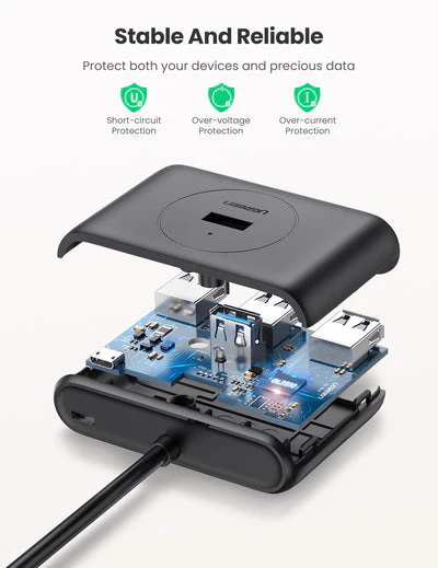 UGreen USB 3.0 A 4-Ports Hub - 1m (White) (CR113/20283) - Image 5