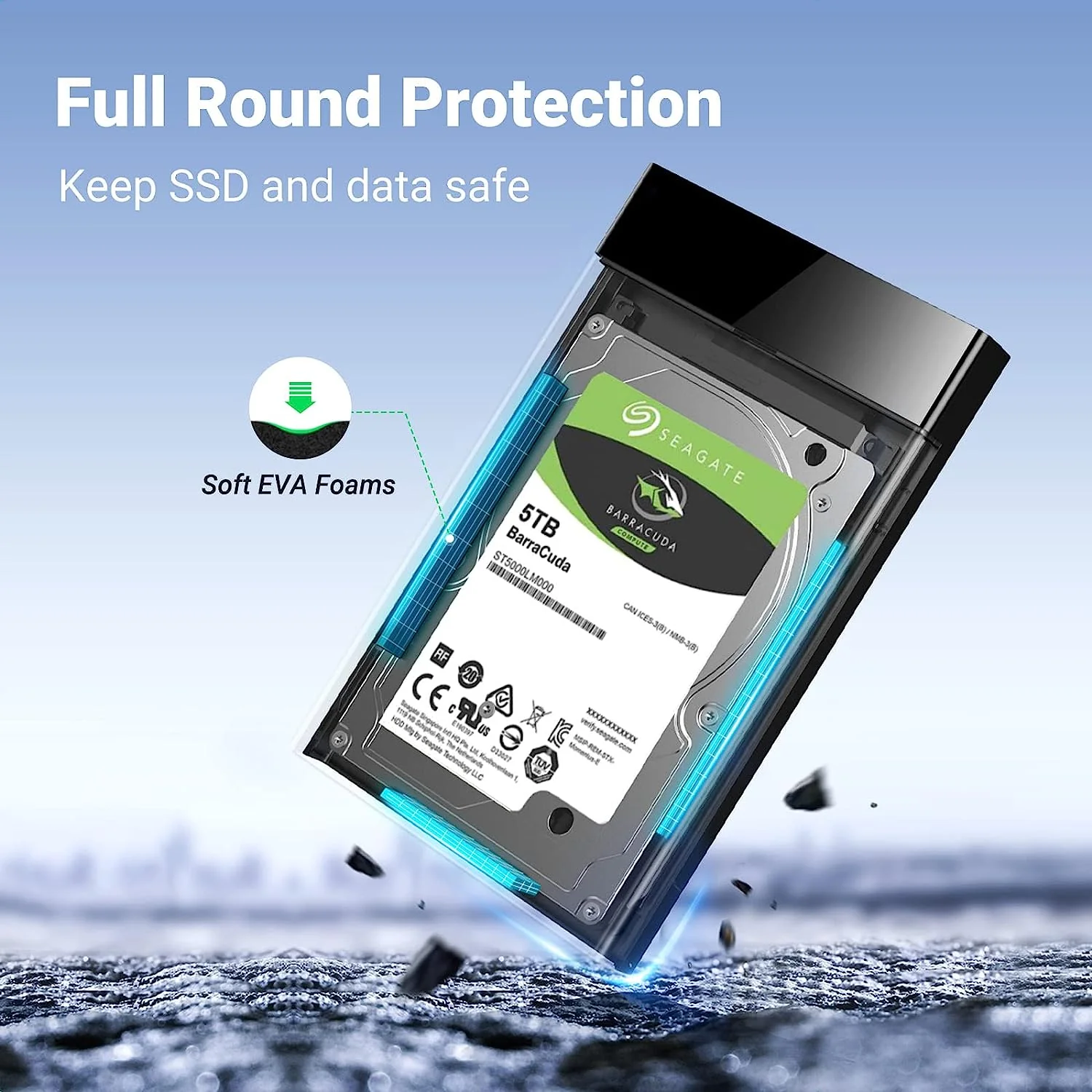 UGreen USB 3.0 HDD Enclosure With USB 3.0 Cable (Black) (US221/30848) - Image 4