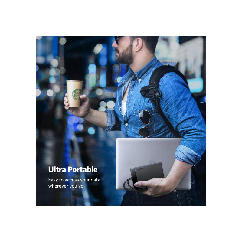 UGreen USB 3.0 TO 2.5" Sata III Hard Drive Enclosure - 5Gbps (Black) (US221/30847) - Image 4