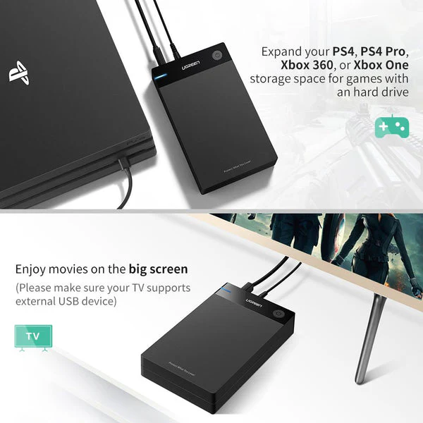 Ugreen USB 3.0 TO 3.5-Inch SATA External Hard Drive Enclosure (US22/50423) - Image 5