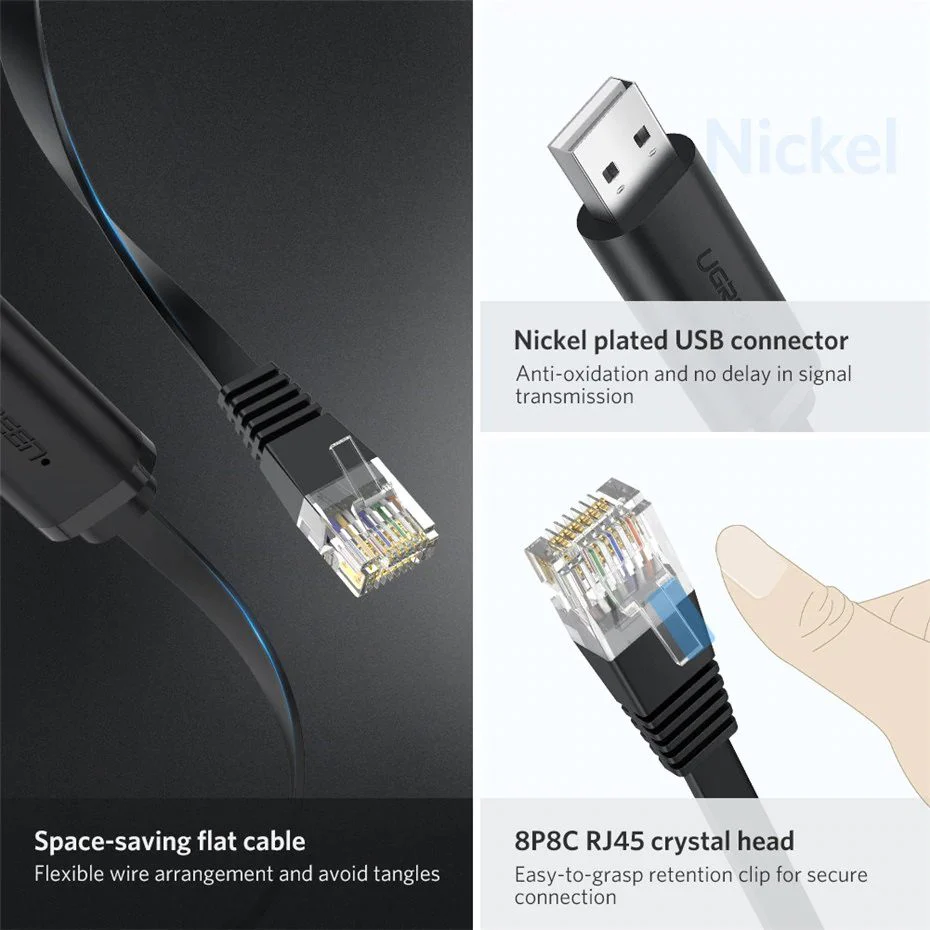 UGreen USB-A To RJ45 Console Cable - 1.5M (Black) (CM204/50773) - Image 4