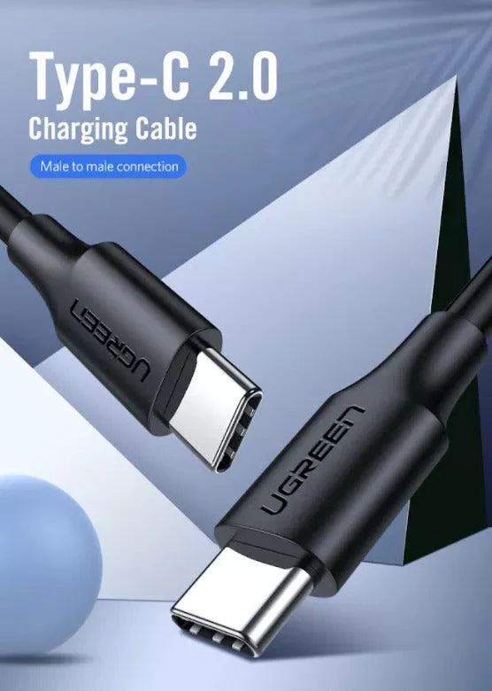 UGREEN USB-C 2.0 Male To USB-C 2.0 Male Cable Nickel Plating 1m (Black) (US286/50997) - Image 2