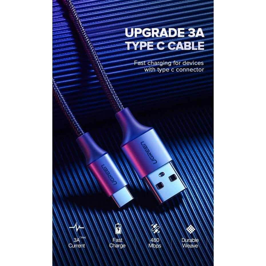 UGREEN USB-C Male To USB-A 2.0 Male Cable 0.5m (Black) (US288/60125) - Image 3