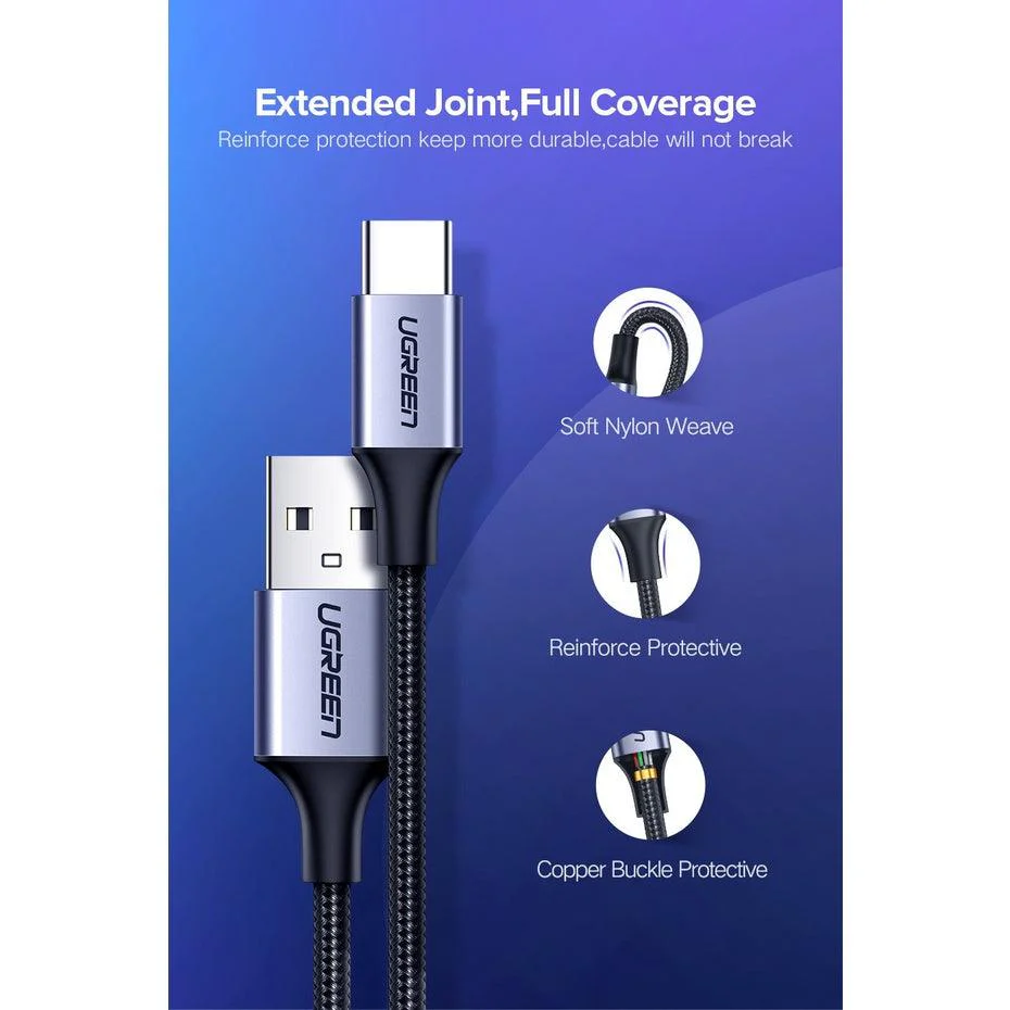 UGREEN USB-C Male To USB-A 2.0 Male Cable 0.5m (Black) (US288/60125) - Image 8