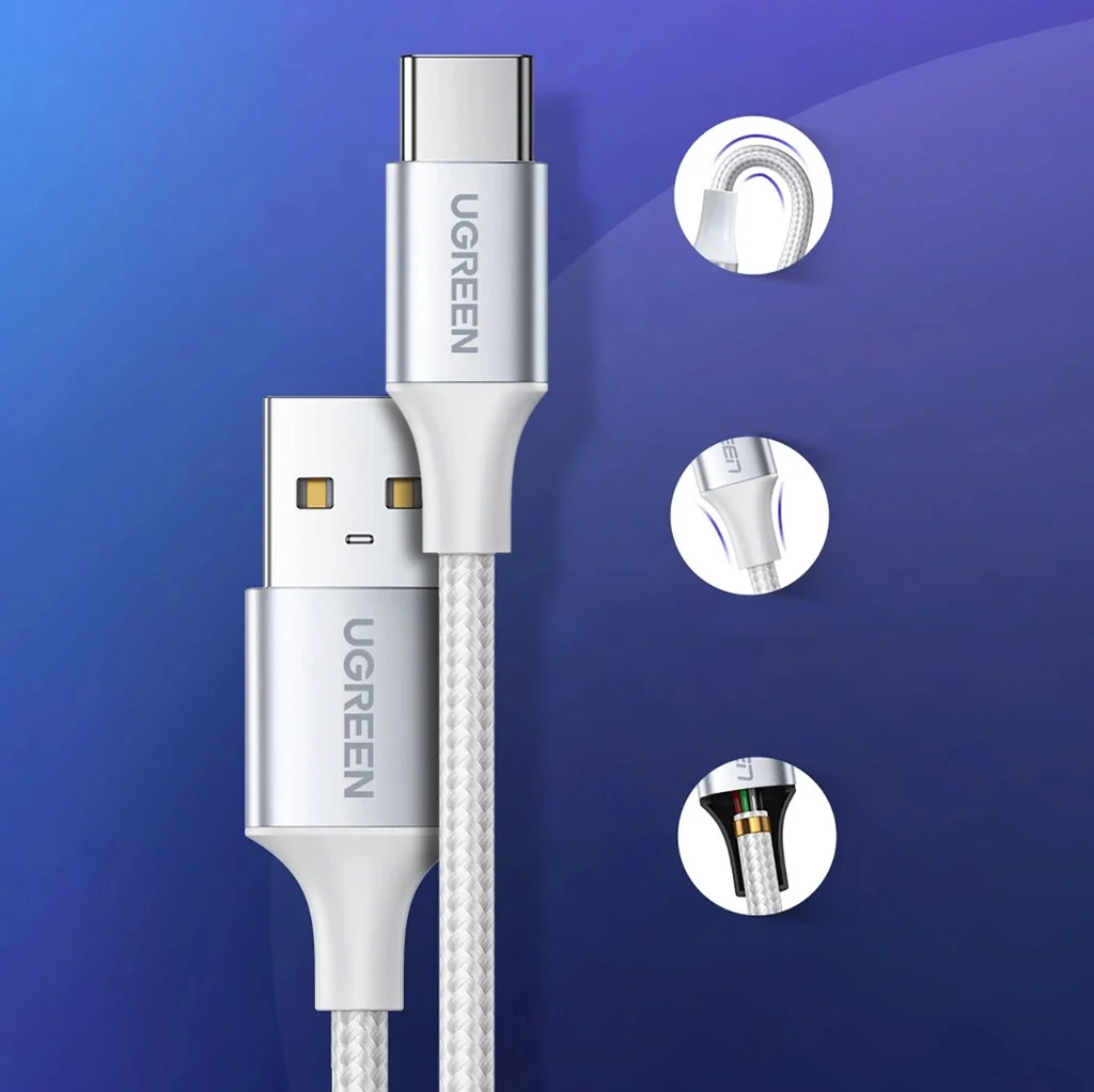 Ugreen USB-C Male to USB-A 2.0 Male Cable - (White) (1m, 2m, 3m) - Image 10