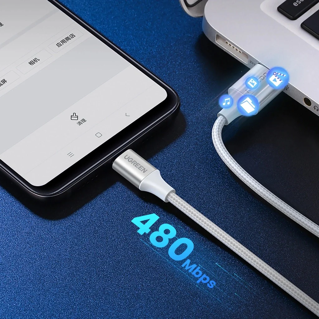 Ugreen USB-C Male to USB-A 2.0 Male Cable - (White) (1m, 2m, 3m) - Image 11