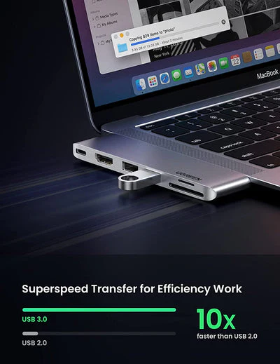 UGreen USB-C Multifunctional Adapter (Grey) (CM380/80856) - Image 2