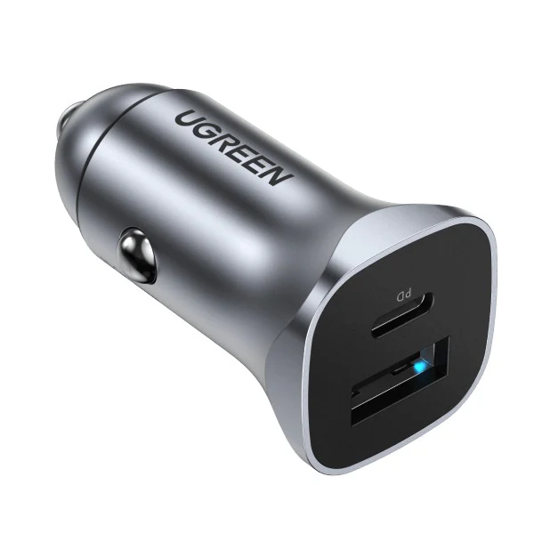 UGreen USB-C PD+USB-A QC 20W Fast Car Charger (Space Gray) (CD130/30780)