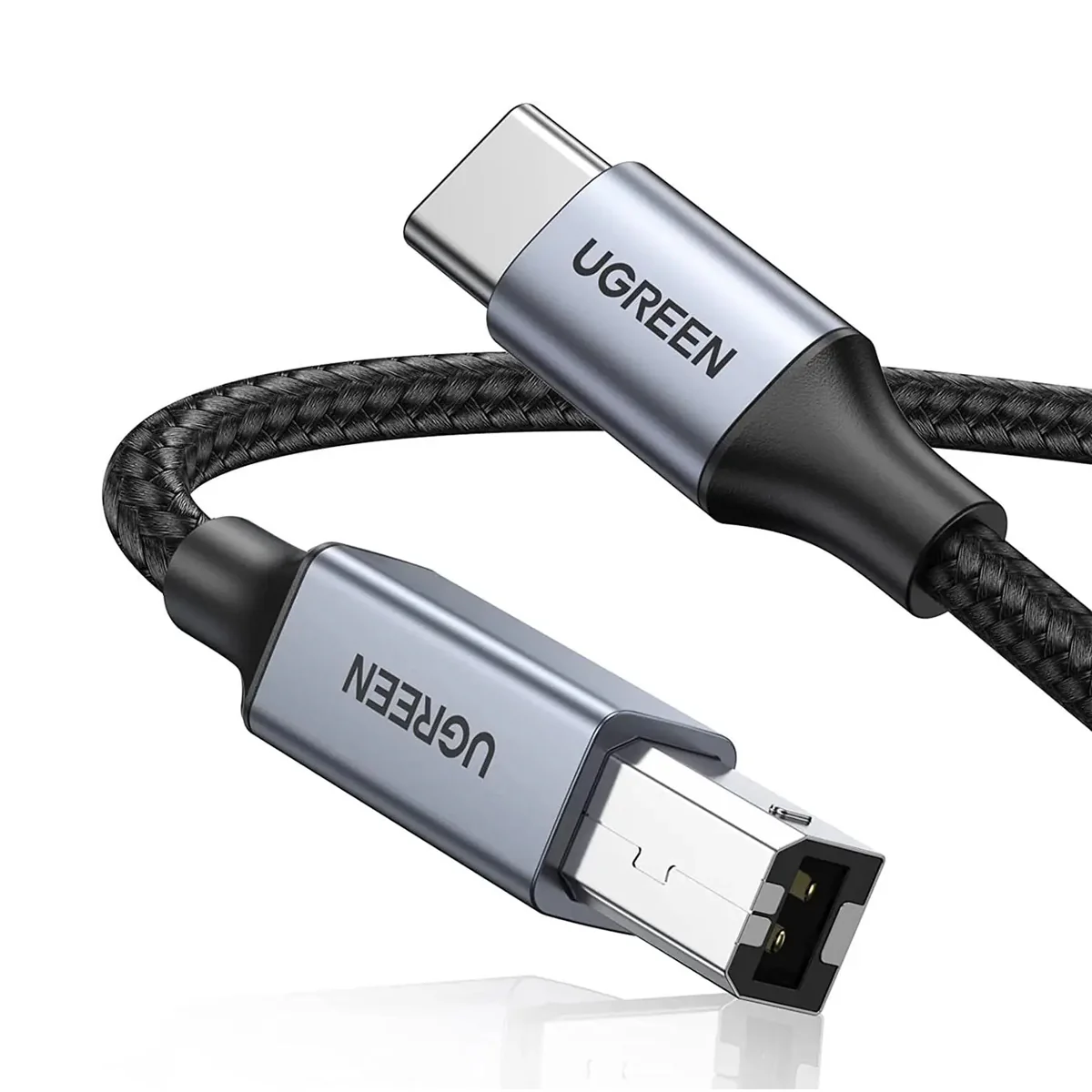 Ugreen USB-C to USB-B 2.0 Printer Cable - 2m (Black) (US370/80807) - Image 2