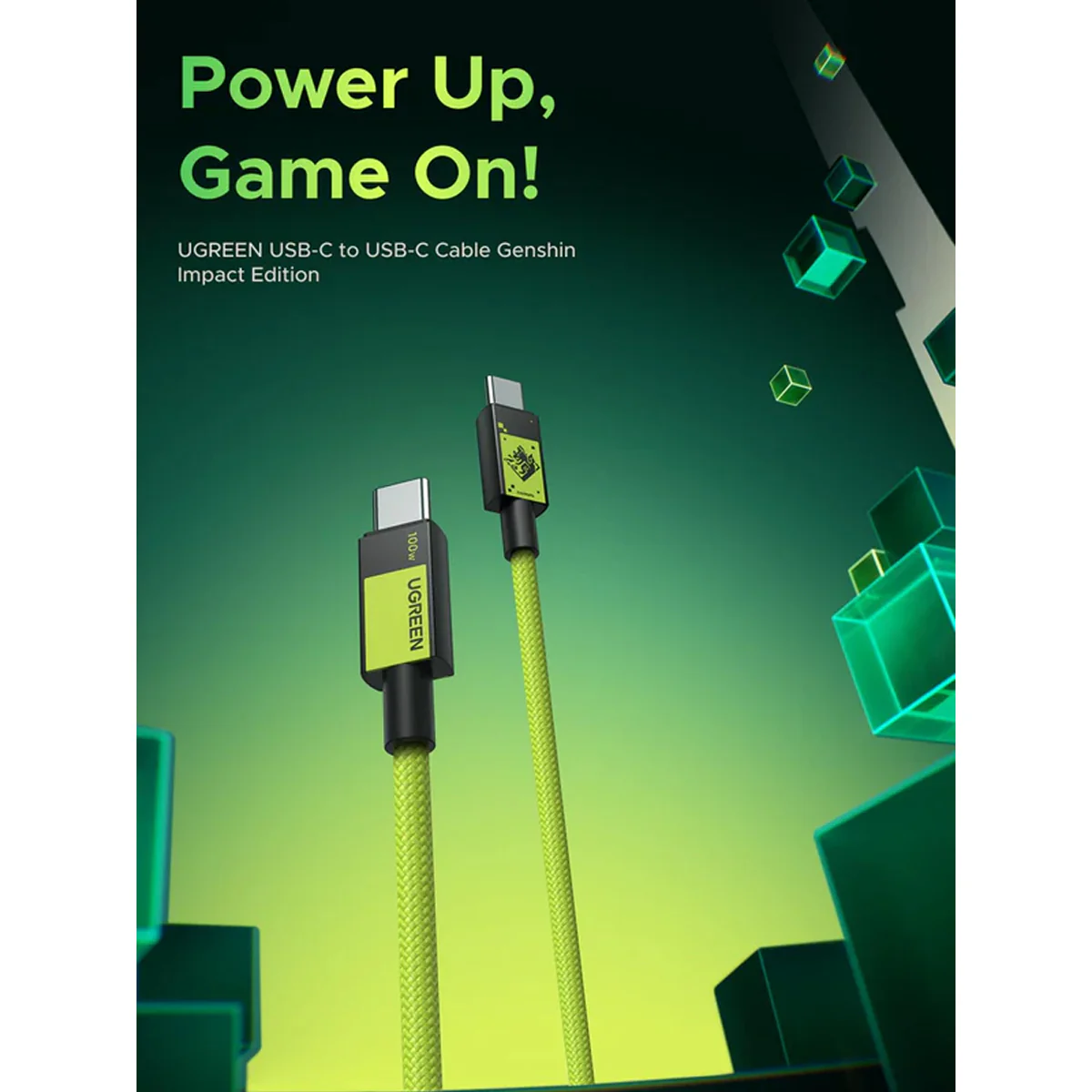 Ugreen USB-C to USB-C 100W PD Fast Charging Cable Genshin Impact Ed. - 1M (L512/45063GI) - Image 3