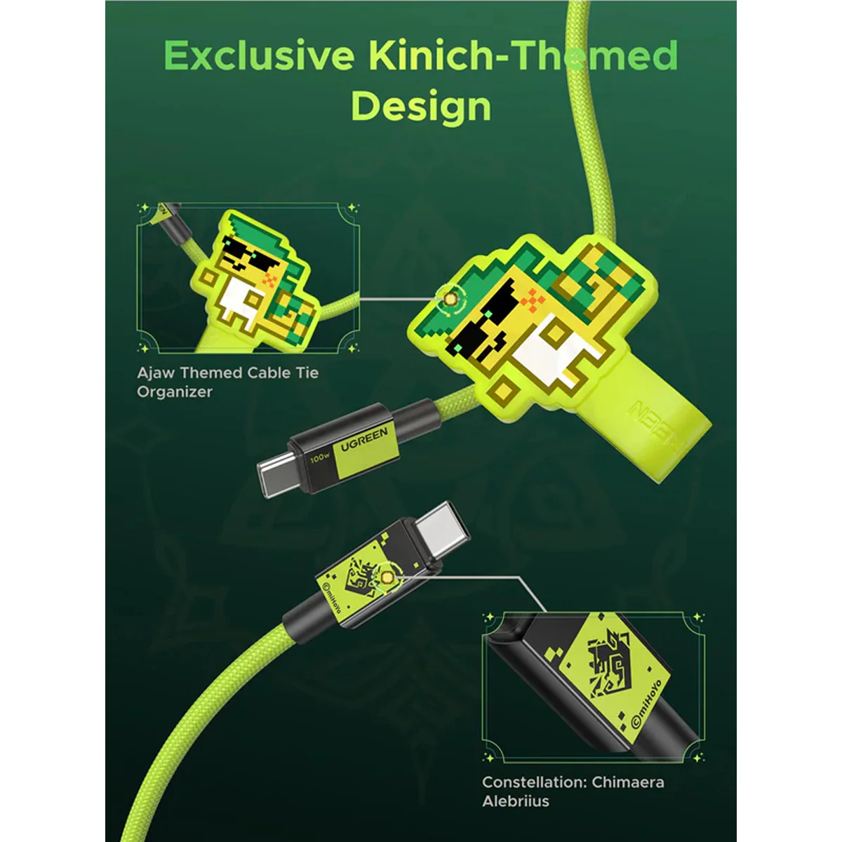 Ugreen USB-C to USB-C 100W PD Fast Charging Cable Genshin Impact Ed. - 1M (L512/45063GI) - Image 4