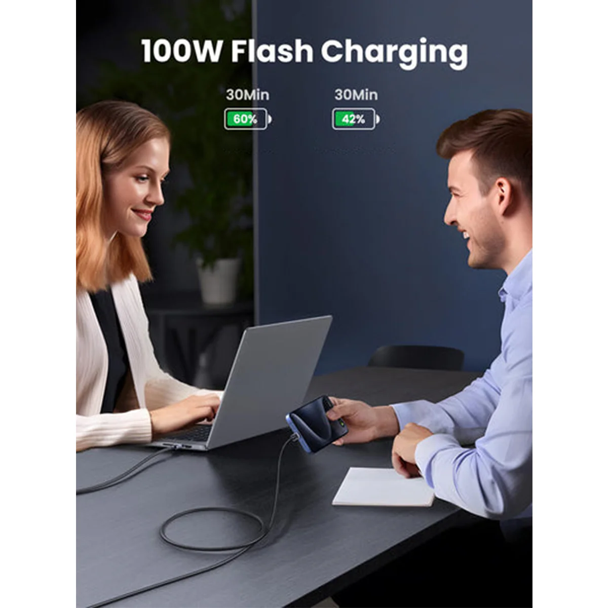 Ugreen USB-C to USB-C 100W PD Fast Charging Cable - (Space Grey) (0.5M, 2M, 3M) - Image 3
