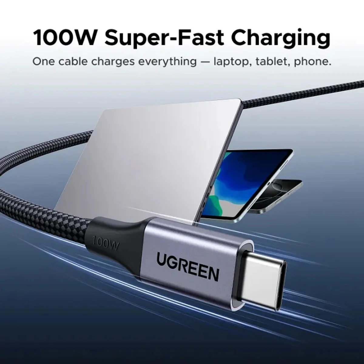 Ugreen USB-C to USB-C 100W PD Magnetic Fast Charging Cable - 1m (Gray) (L520/55517) - Image 8