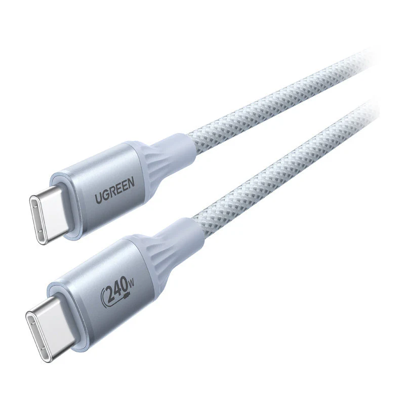 Ugreen USB-C to USB-C 5A/240W PD Fast Charging Braided Cable - 2m (Gray) (L534/75732) - Image 2