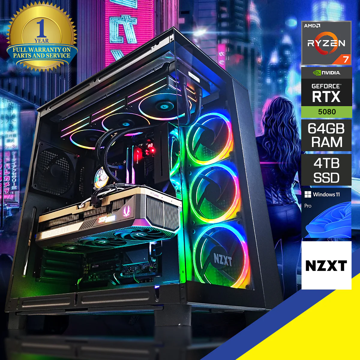 Ultra H9 Elite Premium Black Desktop Gaming PC | AMD Ryzen 7 9800X3D | 64GB RAM | 4TB SSD |  RTX 5080 | Windows 11 Pro