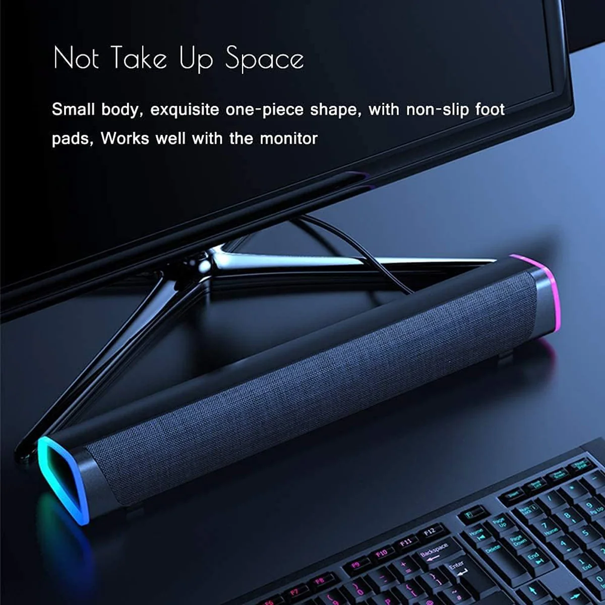 V8 RGB Bluetooth Sound Bar Speaker (Black) - Image 2