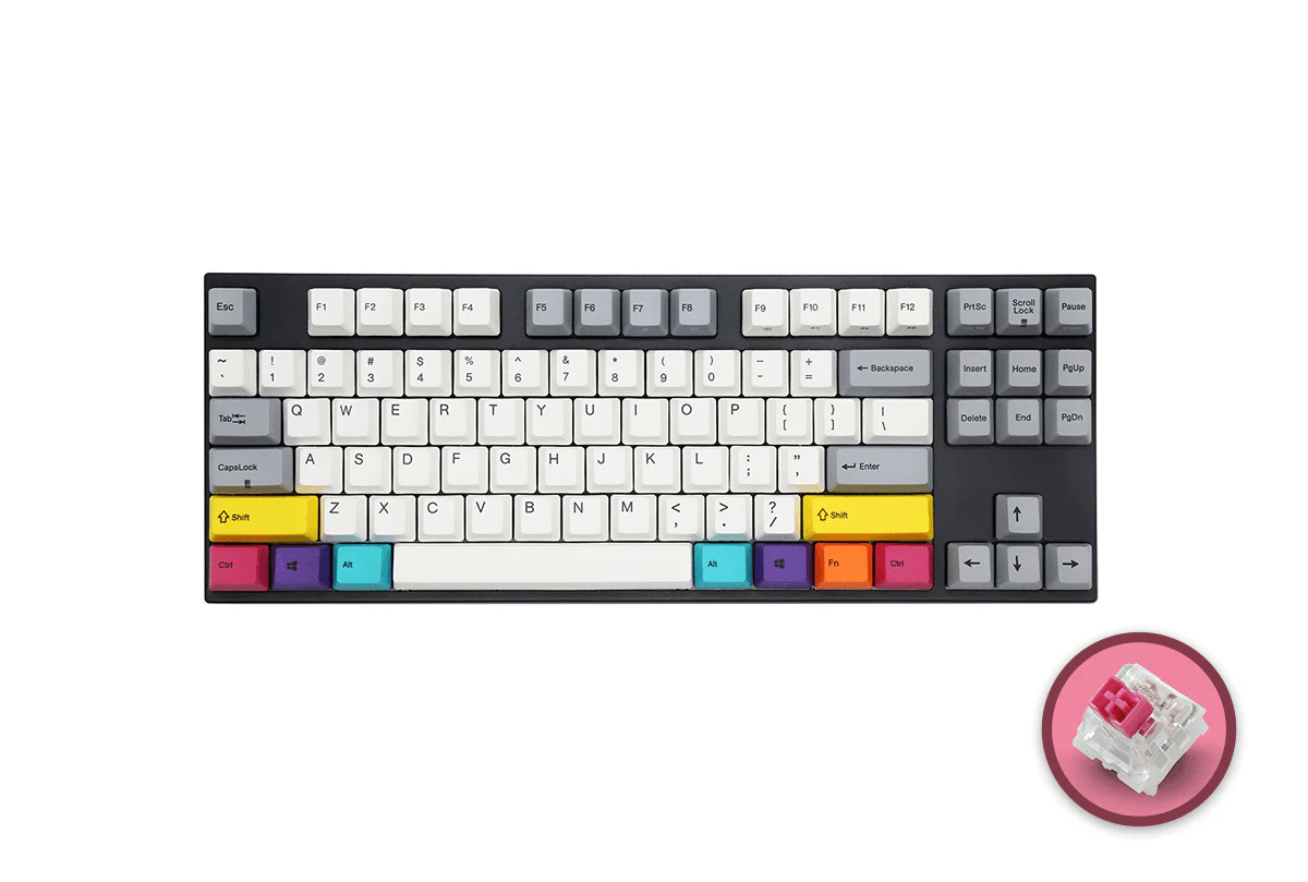 Varmilo VEM87 CMYK Mechanical Keyboard (Varmilo EC ROSE V2) (A33A024B0A3A01A007)