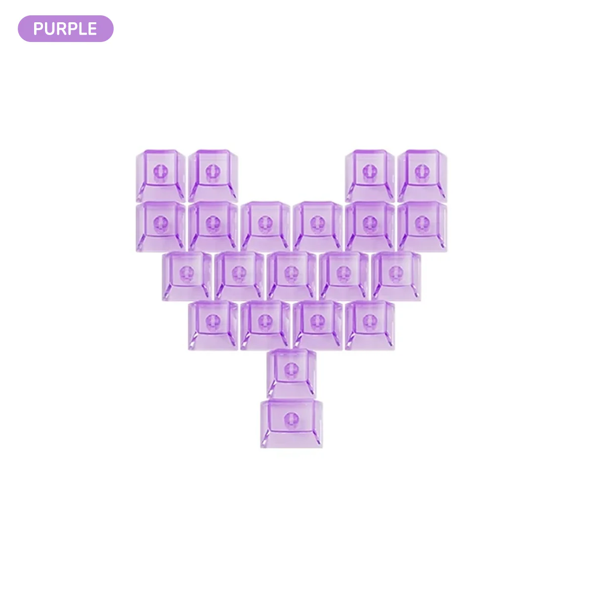 Veekos Love PC Transparent Keycap Set Cherry Profile 21 Keys (Purple, Red) - Image 5