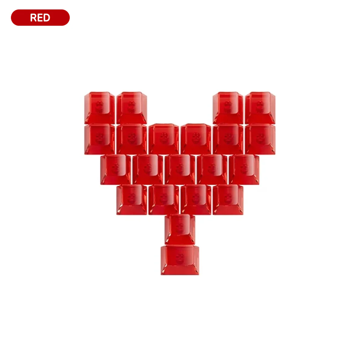 Veekos Love PC Transparent Keycap Set Cherry Profile 21 Keys (Purple, Red) - Image 7