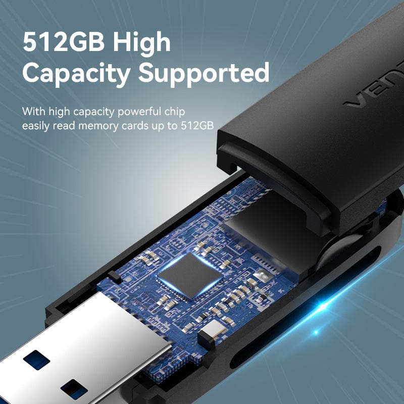 Vention 2-in-1 USB 3.0-A SD & TF Card Reader (CLGB0) - Image 5
