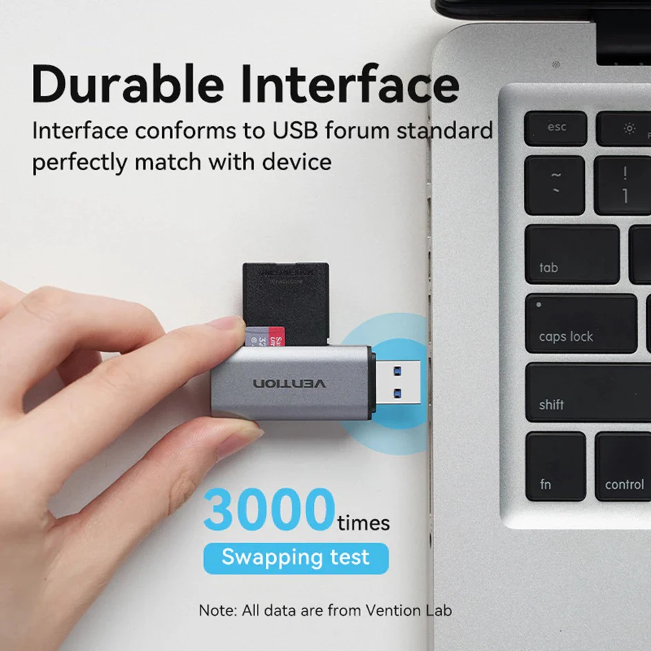 Vention 2-in-1 USB 3.0-A SD & TF Card Reader (CLIH0) - Image 6
